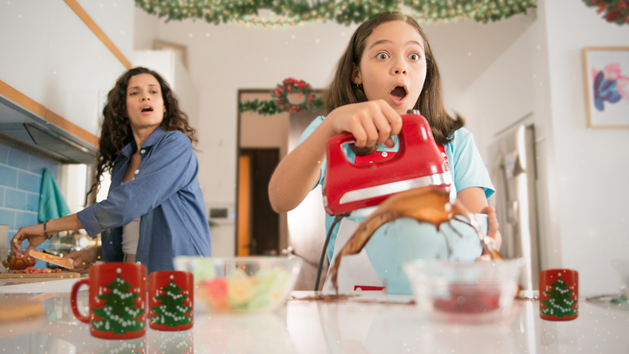 navidad, manchas de grasa, deja, lavado perfecto, cocina, mama, hija, chocolate, manchas