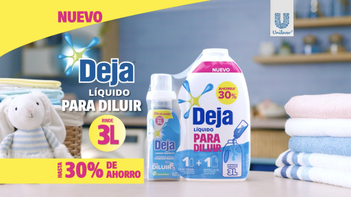 nuevo Deja líquido para Diluir, Deja, modo de uso, familias, familia ecuatoriana, fórmula tecnológica, activo biodegradable, limpia tu ropa, cuida tu ropa, medio ambiente, reciclaje, reutilizar, detergente ecológico, nuevo detergente.